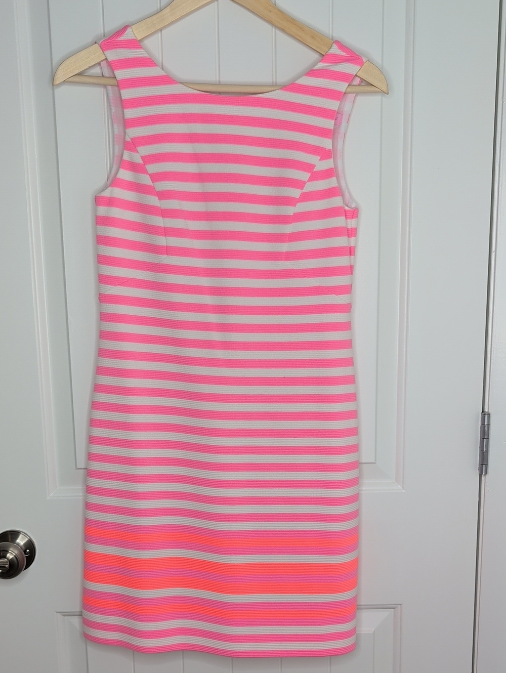 Lilly Pulitzer Pink and White Striped Sleeveless Shift Dress Size XS